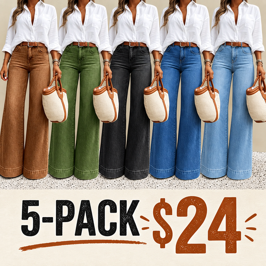 Women's Loose Fit Baggy Oversized Straight Leg Denim Jeans with Pockets