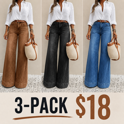 Women's Loose Fit Baggy Oversized Straight Leg Denim Jeans with Pockets